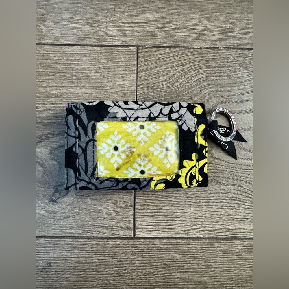 Vera Bradley Coin Purse Wallet with Quick Swipe ID, Baroque Yellow and Black - Picture 7 of 7